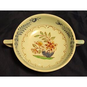 Vintage Adams England Calyx Ware dish Double handled. 4.75" across.